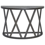 Benzara Wooden Plank Top Sofa Table with X Shaped Motif Base, Rustic Gray