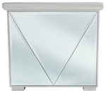 Benzara Geometric Wedge Design Square End Table with Mirror Panels, Silver