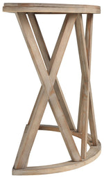 Benzara Wooden Plank Top Sofa Table with X Shaped Motif Base, Light Brown