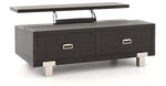 Benzara 2 Drawer Wooden Rectangular Lift Top Cocktail Table with Metal Feet, Black