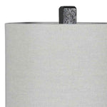Benzara Cubical Faux Concrete Body Table Lamp with Fabric Drum Shade, Gray