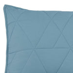 Benzara Geometrically stitched Full Size Fabric Comforter set with 2 Shams, Blue