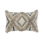 Benzara 22 x 14 Woolen Face Accent Pillow with Fringe Details, Set of 4, Cream