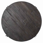 Benzara Round Cocktail Table with Tubular Metal Base, Brown and Gray