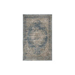 Benzara Machine Woven Fabric Rug with Erased Motif Pattern, Medium, Blue and Beige