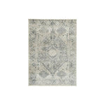 Benzara Rectangular Polypropylene Rug with Medallion Pattern, Medium, Gray