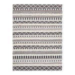 Benzara Rectangular Woolen Rug with Tribal Pattern, Medium, Gray and Cream