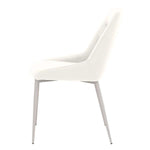 Benzara Faux Leather Upholstered Dining Chair with Metal Legs, Set of 2, Gray