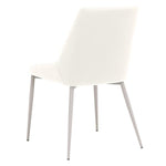 Benzara Faux Leather Upholstered Dining Chair with Metal Legs, Set of 2, Gray