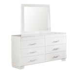 Benzara Contemporary 5 Piece Glossy Wooden Full Bedroom Set, White