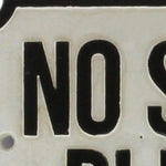 Benzara BM229314 NO SHOES PLEASE Metal Sign Plate with Chiseled Edges, White and Black