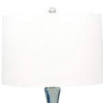 Benzara 28 inch Genie Glass Bottle Table Lamp with Drum Shade, Blue
