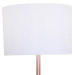 Benzara 60 inch Teardrop Metal Floor Lamp with Drum Shade, Bronze and White