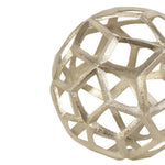 Benzara Aluminum Frame Decorative Metal Spheres, Set of 3, Silver