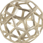 Benzara Aluminum Frame Decorative Metal Spheres, Set of 3, Silver