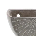 Benzara Half Moon Shape Cement Wall Planter, Small, Gray