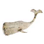 Benzara Reclaimed Metal Whale Design Accentdecor, Large, Antique White