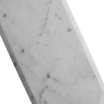 Benzara Rectangular Marble Cheese Board with Beveled Edges, White