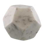 Benzara Dodecahedron Shape Geometric Marble Object, White
