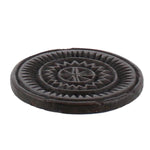 Benzara Stone Coaster with Carved Floral Pattern, Dark Bronze