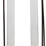 Benzara 2 Metal Frame Support Glass Tube Vase, Bronze and Clear