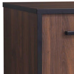 Benzara Mid Century Wooden Wine Cabinet with 2 Sliding Doors and 6 Cubies, Brown