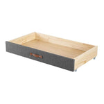 Benzara Fabric Upholstered Bed Storage Drawer with Casters, Gray