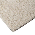 Benzara 84 x 60 Inches Polyester Rug with Shaggy Texture, Cream