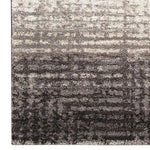 Benzara 84 x 60 Inches Abstract Grid Design Polypropylene Rug, Gray and Black