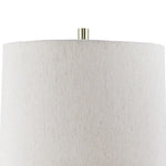Benzara Textured Glass Table Lamp with Fabric Shade, Off White and Gold