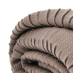 Benzara 60 x 50 Inches Acrylic Throw with Pleated Design, Set of 3, Brown