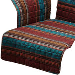 Benzara Oka Fabric Armchair Protector with Striped Pattern, Orange and Brown