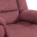 Benzara 41 inch Fabric Power Recliner with Pillow Top Armrests, Red