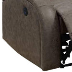 Benzara 40 inch Leatherette Power Recliner with USB Port, Brown