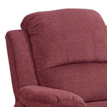 Benzara 39 inch Fabric Power Recliner with USB Port, Red