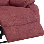 Benzara 39 inch Fabric Power Recliner with USB Port, Red