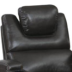 Benzara 43 inch 1 Straight Arm Leatherette Reclining Chair, Black