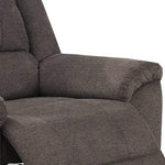 Benzara 39 inch Fabric Power Recliner with Stitched Details, Brown