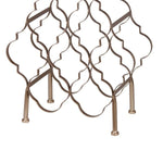 Benzara Free Standing Metal Wine Rack with Lattice Design, Small, Silver