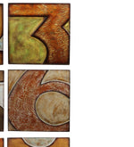 Benzara 9 Piece Wooden Square Shaped Numerical Wall decor Set, Multicolor