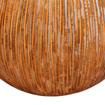 Benzara Contemporary Ribbed Finish Sandstone Decor Ball with Lights, Brown