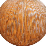 Benzara Contemporary Ribbed Finish Sandstone Decor Ball with Lights, Brown