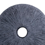 Benzara Ribbed Round Sandstone Wall Decor with Cut Out at Centre, Large, Gray