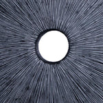 Benzara Ribbed Round Sandstone Wall Decor with Cut Out at Centre, Large, Gray
