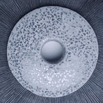 Benzara Round Dual Layer Glass and Sandstone Wall Decor, Large, Gray