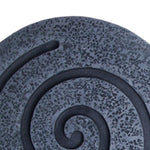 Benzara Round Sandstone and Glass Wall Decor with Spiral Design, Large, Gray