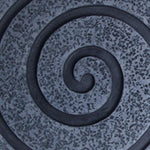 Benzara Round Sandstone and Glass Wall Decor with Spiral Design, Large, Gray