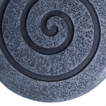 Benzara Round Sandstone and Glass Wall Decor with Spiral Design, Large, Gray