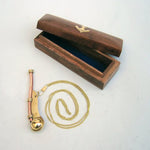Benzara Brass / Copper Bosun Navy Call Whistle With Wood Box