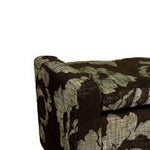 Benzara BM94740 Floral Print Fabric Upholstered Metal Frame Storage Bench, Brown
